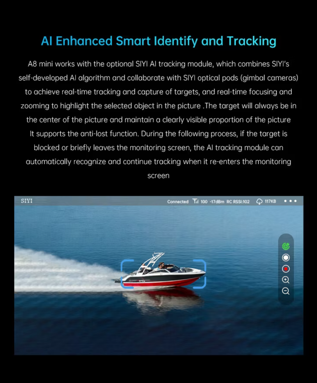 Siyi A8 Mini 4K Ai 8MP Ultra HD 6X Digital Zoom Gimbal Camera with DVR 1/1.7 Inch Sony Sensor - Image 6